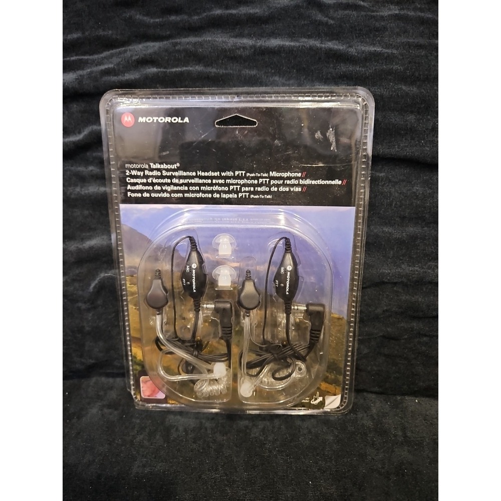 Motorola Talkabout 2 Way Radio Surveillance Headset with PTT Microphone Black - Picture 4 of 5